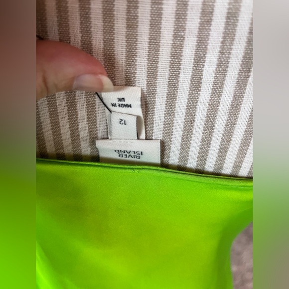 2/$20 River Island lime green slip dress. Size 8 - Picture 3 of 5